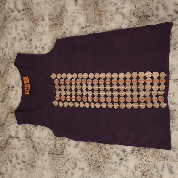 Tory Burch tank top with gold sequins, size S. - Picture 1 of 4